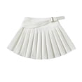 thumbnail image 5 of New Retro College Style Pleated Skirt with Bottoms-White-M, 5 of 6
