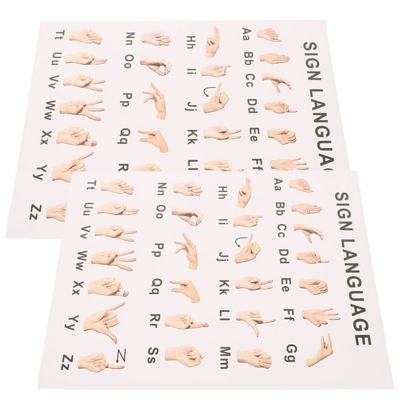 Soimiss Gesture Language Alphabet Poster White Wall Art for Classroom and Home Decoration