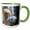 Green/White, variant on 3drose, China. Wild Snub-nosed Monkey Babies Playing., 11oz Mug