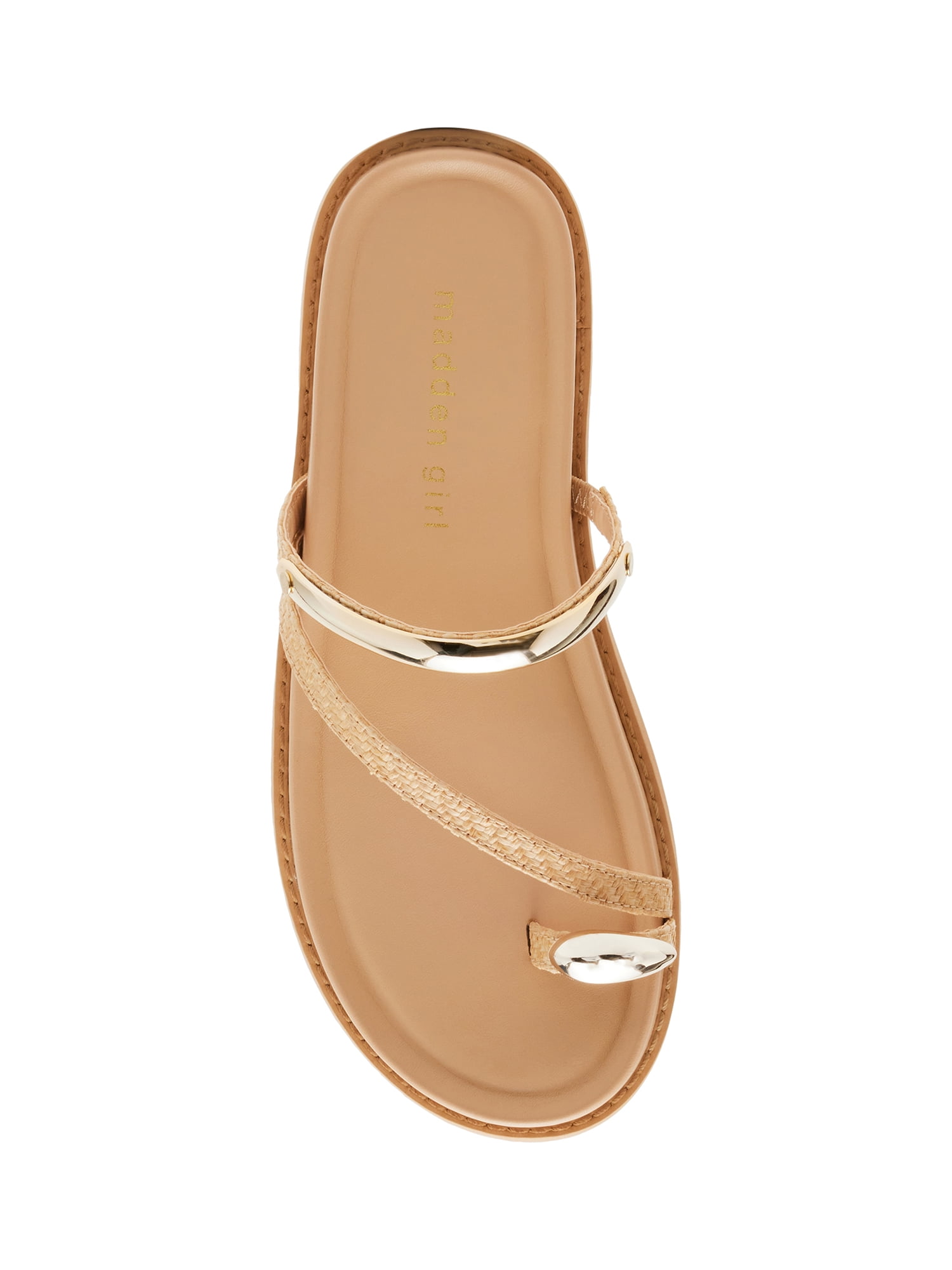 新品★ Madden Girl Caribbeanフラットサンダル 37.5 Madden Girl Women's Caribbean Slide On Sandal with Toe Loop