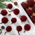thumbnail image 2 of 18 piezas de bolas navideñas de terciopelo para árbol de Navidad, adornos de bolas de plástico para árbol de Navidad, adornos navideños de terciopelo para colgar en el árbol de Navidad, 2 of 5