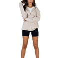 thumbnail image 2 of ZAXARRA Veste à Capuche Zippée pour Femmes à Manches Longues Couleur Unie avec Cordon de Serrage, 2 of 9