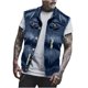 thumbnail image 2 of Ceisia Men's Regular-Fit Turn-Down Collar Single-Breasted Distressed Denim Sleeveless Vest Gift, 2 of 9