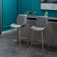thumbnail image 5 of Duhome Velvet Bar Stool with Back Set of 2, Modern Barstool with Gold Metal Legs, Upholstered Kitchen Bar Chair, Gray, 5 of 8