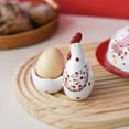 thumbnail image 6 of LEFTHIGH Home Easter Chicken Ceramic Egg Cup Tray Multicolor Distressed White Holder Table Ornaments Compact Decorative Party Dining Adorable Blessing Gift Home And Kitchen, 6 of 7