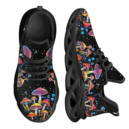 

Colorful Mushroom Fungal Design Women Mesh Sneakers Casual Cushion Sports Shoes Lightweight Walking Footwear Zapatos