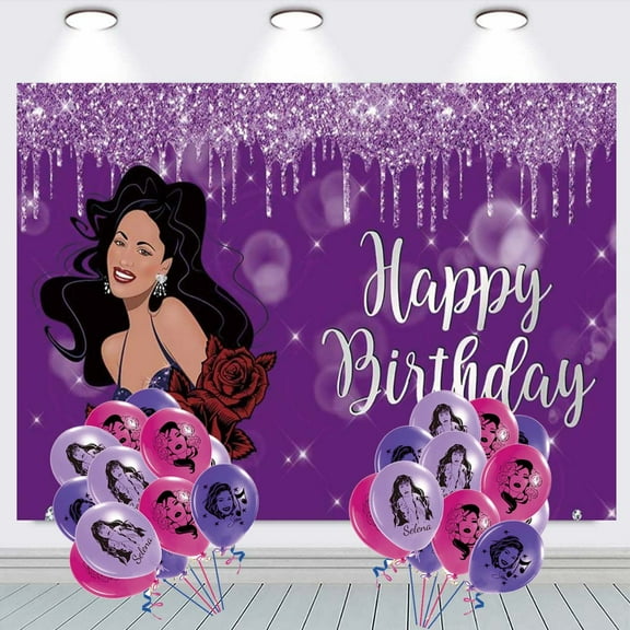 NR-Selena Backdrop Banner Balloons Party Decorations Supplies Taspestry Wall Decor Background Poster