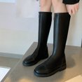thumbnail image 4 of Fesfesfes Womens Tall Boots Retro Shoes Casual Flat Plus Size Mid Calf Zipper US:4.5(35), 4 of 5