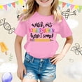 thumbnail image 2 of XEGLSBU Shirts for Girls 7-8 Size Girls Short Sleeve Tops Casual Cartoon Print Tees Comfortable Round Neck Shirts for School Daily Wear Pink Size 8-9 Years, 2 of 4