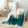 thumbnail image 2 of Teal Throw Blanket for Couch Graffiti Ombre Fleece Blanket, Brush Strokes Oil Painting Sherpa Blanket Modern Contemporary Blanket, Chic Vintage Abstract Gradient Bed Blanket, 2 of 4