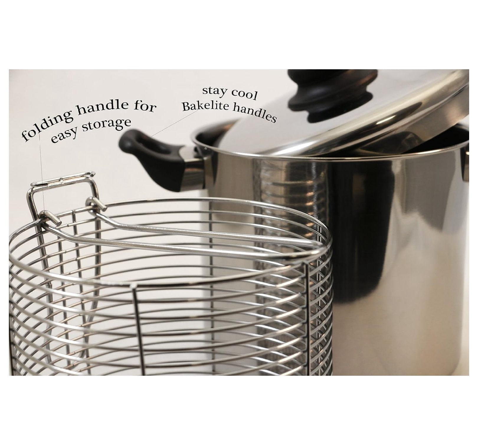 6 Quart Stainless Steel Stove Top Deep Fryer,Silver
