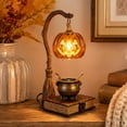thumbnail image 4 of Halloween Candle Warmer Lamp Witch Broom Design Resin Tabletop Decor Interchangeable Lampshade For Halloween Party Mantel Desk Seasonal Holiday Decoration,A, 4 of 7