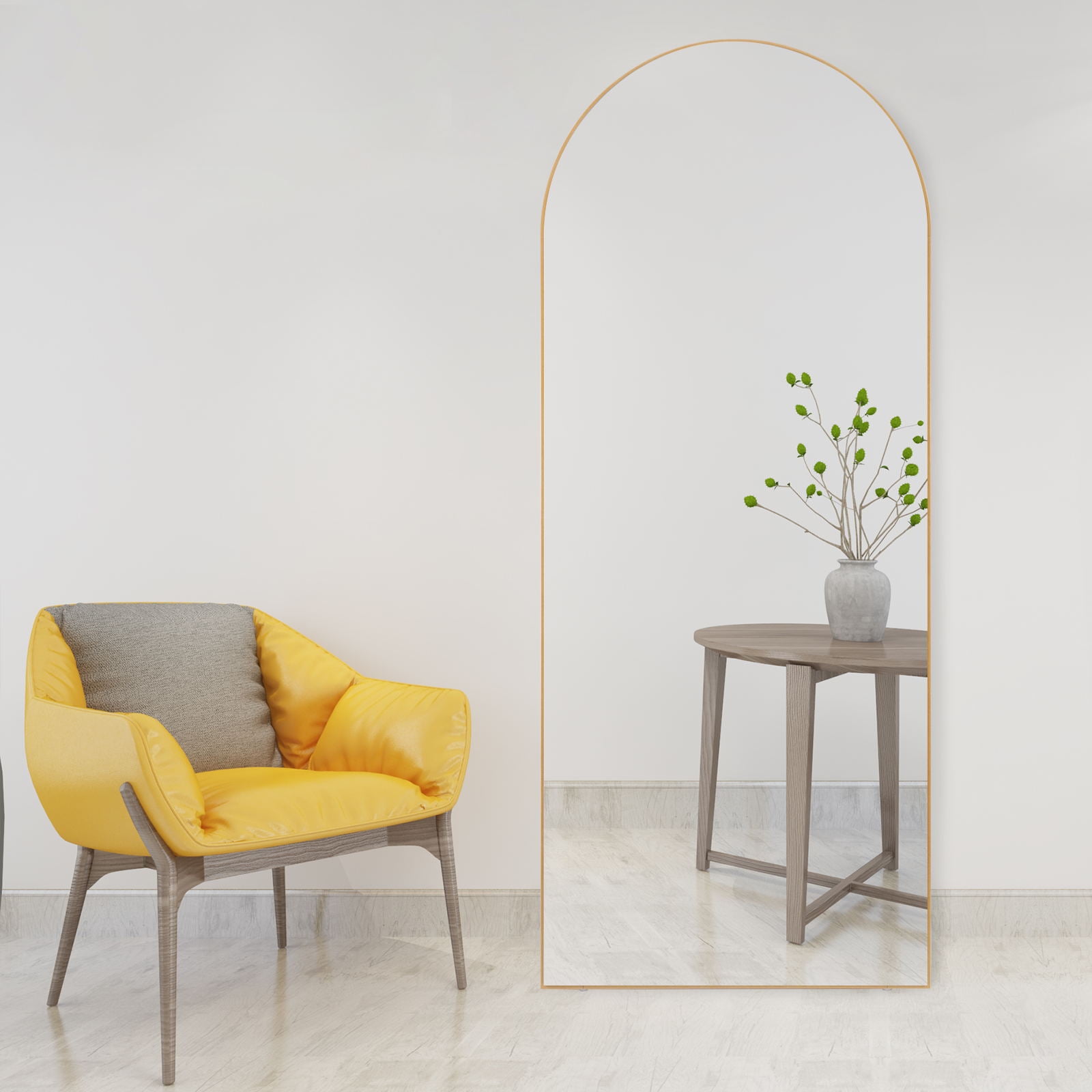 CONGUILIAO 65x24 Full Length Mirror, Arched Mirror, Floor Mirror with  Standing, Full Body Mirror, Wall Mirror, Large Dressing Mirror for Bedroom