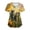 Gold, variant on Scrub Tops for Women Short Sleeve V Neck Working Nurse Uniform Plus Size Sunflower Printed Medical Shirt (Gold, L)