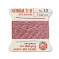thumbnail image 5 of Griffin Silk Bead Cord Perlseide – Dark Pink Color – Size 10 (0.90mm) – 2 Meters per Card – Stainless Steel Needle Attached – for Knotting Pearls, Gemstones, Crystals and Beads, 5 of 5