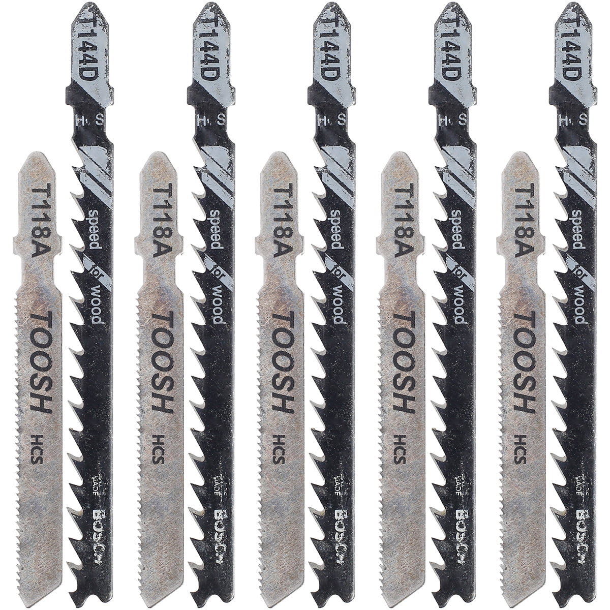 5pcs HCS Jigsaw Blade Speed For Wood Cut T-Shank Jig Saw Blades Fast Cutting Set 