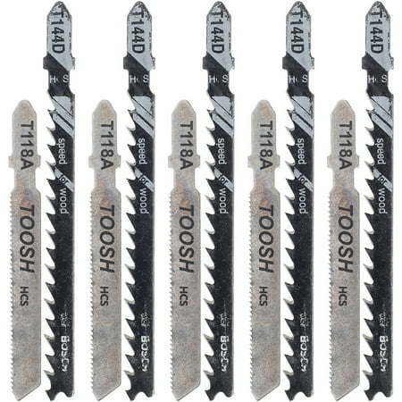 

Morima 10pcs Jig Saw Blade Set High Carbon Steel Assorted Saw Blades with T-shank Fast Cut Down Jigsaw Blade Jig Saw Cutter Acc