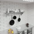 thumbnail image 4 of AmGood 12 in. X 48 in. Stainless Steel Wall Mounted Pot Rack with Shelf and 6 Double Sided Chrome Plated Hooks | NSF, 4 of 5