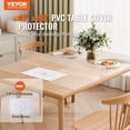 thumbnail image 2 of VEVOR Plastic Table Cover, 42 x 60 Inch 1.5 mm Thick Frosted Table Protector, Rectangle PVC Desk Mat, Waterproof & Easy Cleaning Desk Pad Tablecloth, for Office Dresser Dining Room Table Night Stand, 2 of 9