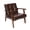 Brown, variant on HomeMiYN Mid Century Modern Accent Chair with Wooden Frame, Faux Leather Reading Armchair for Living Room, Dark Blue