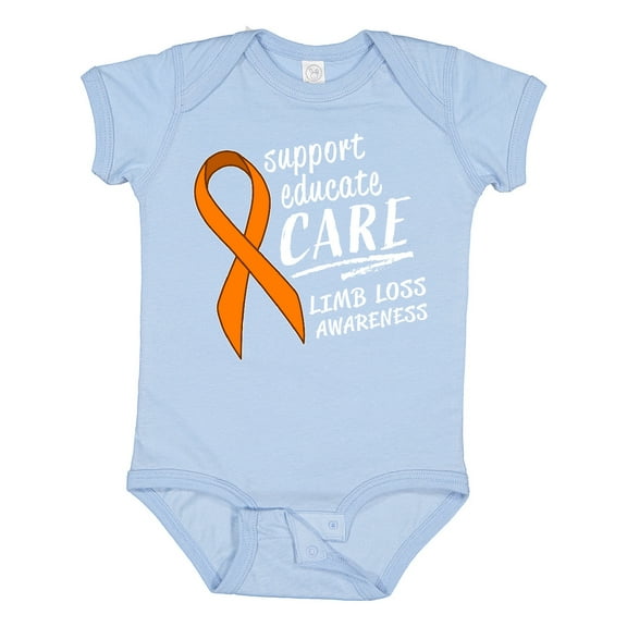 Inktastic Support Educate Care Limb Loss Awareness Orange Ribbon Boys or Girls Baby Bodysuit