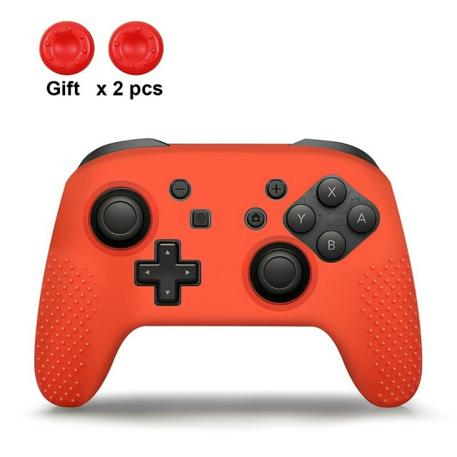 Étui en Silicone Souple Compatible-Nintendo Switch Pro Contrôleur Housse de Protection Grips pour Accessoires Switch Pro Rouge