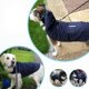 thumbnail image 3 of Chubasquero para perros con capucha, orificio para el cuello y rayas reflectantes seguras, chaqueta impermeable ultraligera, transpirable y 100 % impermeable para perros de tamaño mediano (6xl) azul, 3 of 5