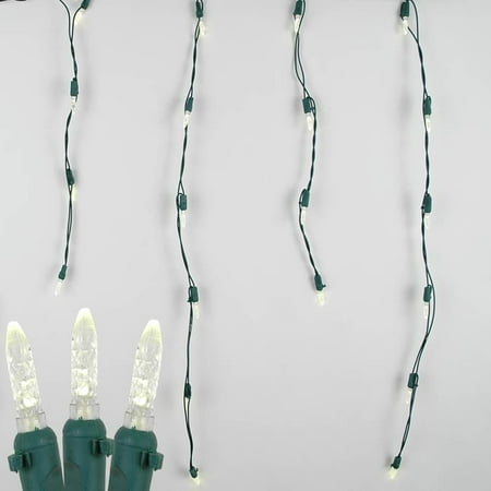 - Novelty Lights M5 Christmas LED Icicle Light Set, Green Wire, 15' Long, 150 Light