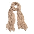 thumbnail image 1 of Women Scarf Solid Color Long Wide Crumple Thin Decorative Soft Perspective Wrinkled Scarf Clothes Accessory, 1 of 10