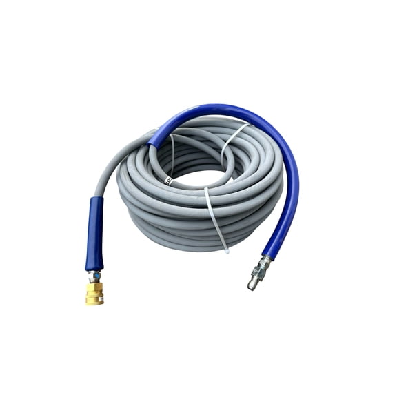 3/8 ft. x 100 ft. Gray Pressure Washer Replacement Hose 4200 PSI, Non-Marking with Quick Disconnects