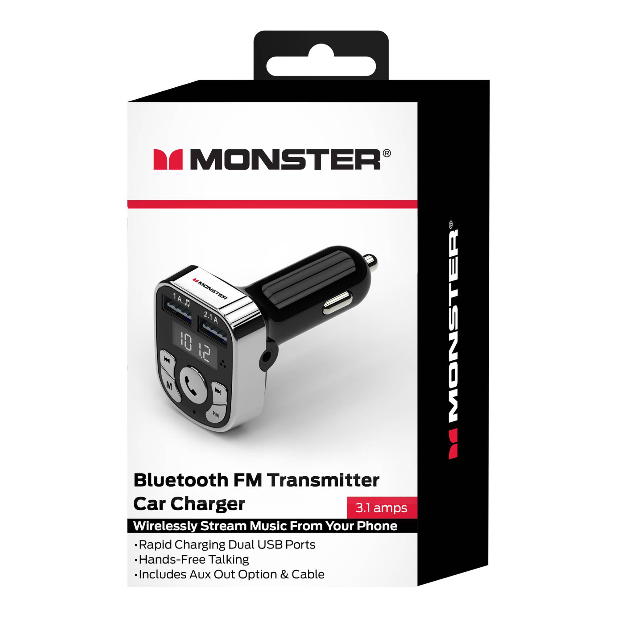Monster Bluetooth FM Transmitter with 3.4 Amp USB Charging Ports