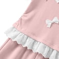 thumbnail image 5 of KPOPLK Summer Toddler Girl Clothes 2 Piece Solid Color Bow Embroidered Top and Lace Trim Pants Casual Short Sleeve Outfits for Girls 1t 2t 3t 4t 5t 6t 7t 8t 9t Size 9-10 Years,Pink, 5 of 6