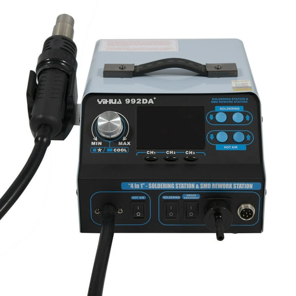 YIHUA 992DA  4 in 1 BGA Rework Soldering Station SMD Hot Air Gun Solder Pen 110V 780W for Electronics DIY, Home Appliance Repair