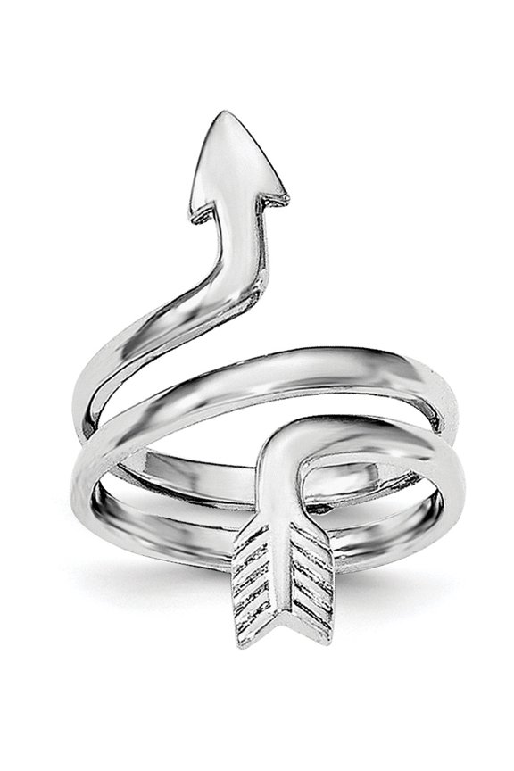 Sterling Silver Rhodium-Plated Arrow Wrap Toe Ring Made In China qr6040