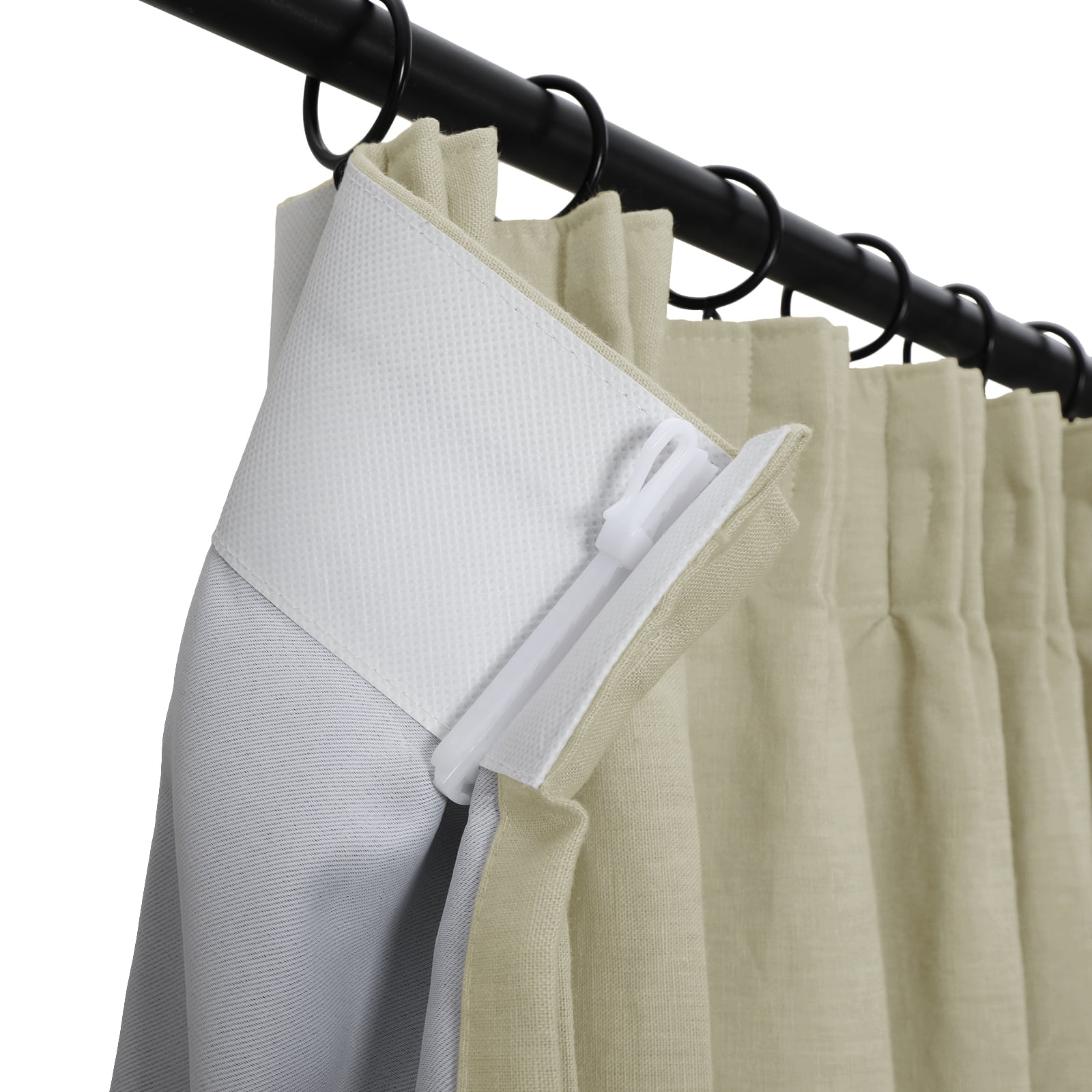 TWOPAGES Light Filtering Curtain 100% Linen Drape Pinch Pleat Window Treatment, 1 Panel, 52"x108", Light Gray