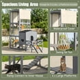 thumbnail image 6 of imerelez Outdoor Catio Enclosure for Multiple Cats, 96" Large Wooden Cat House with 4 Platforms & Swing, Waterproof Cover & UV Resistant, 2-Combination Gray Cat Cage, 6 of 7