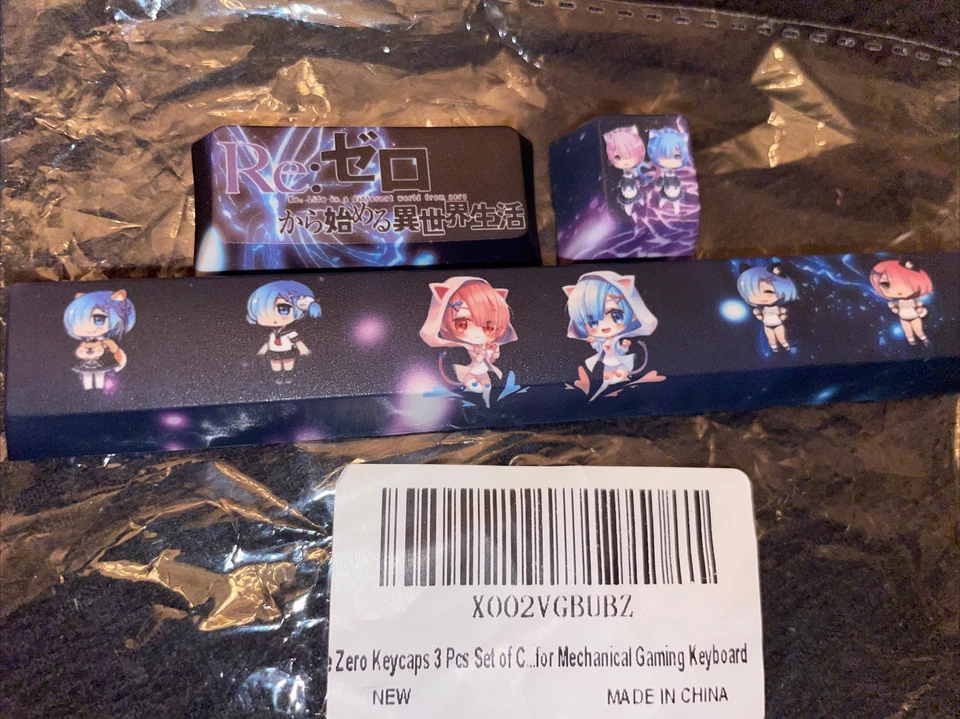 Re:Zero 3 Piece Custom Keycap Rem Pbt For Cherry Mechanical Keyboard
