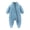 Blue, variant on Newborn Baby Fleece Romper Footed Jumpsuit Winter Warm Pram Suit Infant Toddler Fuzzy Zip Up Onesies Long Sleeve Plush Sleep and Play Cozy Outerwear