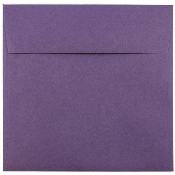 JAM Paper 7.5 x 7.5 Square Envelopes, Dark Purple, 25/Pack