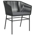 thumbnail image 4 of vidaXL 3 Piece Patio Dining Set with Cushions Black Poly Rattan Glass, 4 of 10