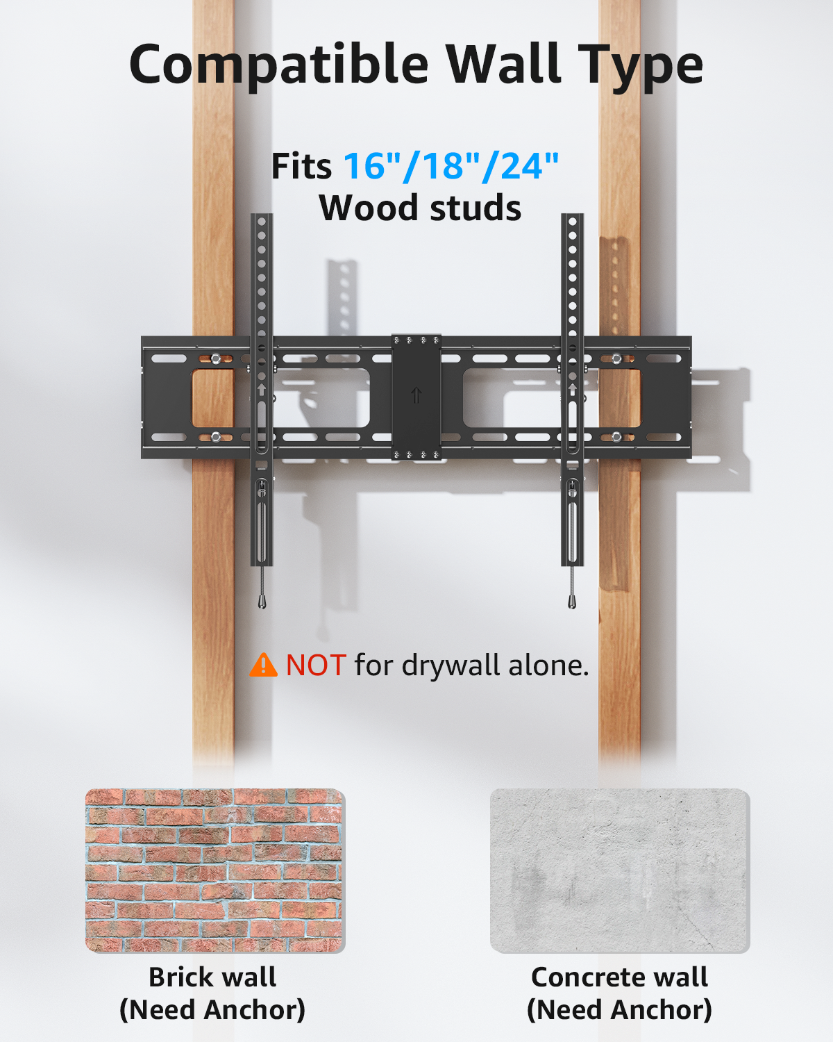 Homount TV Wall Mount, 37"-82", Tilting Bracket photo 6