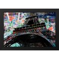 thumbnail image 2 of Stephen Chambers 32x23 Black Modern Wood Framed Wall Art Titled - Graffiti Eiffel, 2 of 6