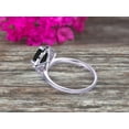 thumbnail image 4 of Cushion Cut 1.55 Carat Vintage Floral Black Diamond Moissanite Engagement Ring On 10k White Gold Anniversary Gift Personalized for Brides, 4 of 5