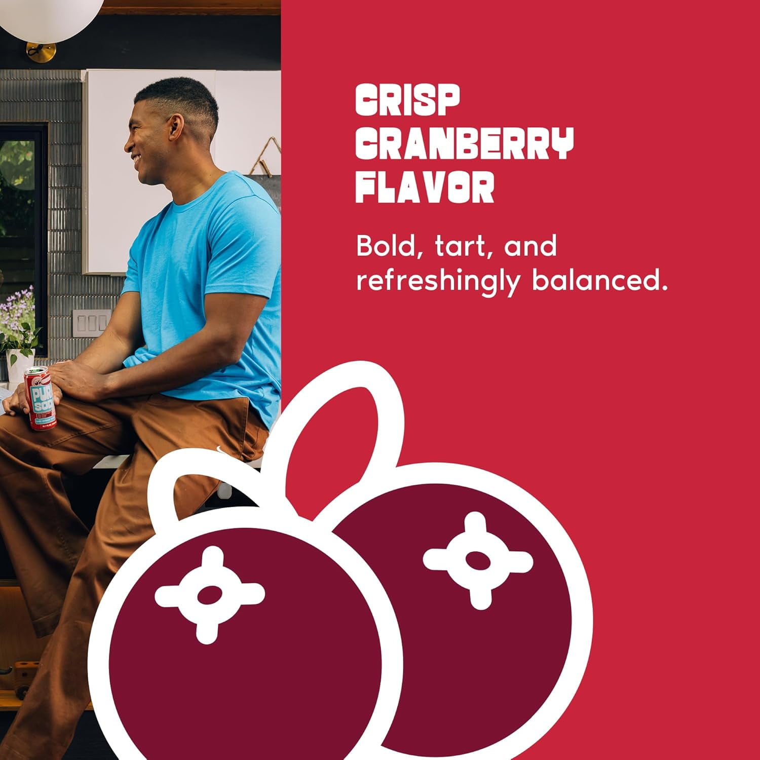 PuraSoda® Cranberry | Low-Calorie, Cane Sugar Soda Beverage | Non-GMO, Vegan | Made with Pure Cane Sugar, No Preservatives | 10.1 fl oz (300ml) Cans, 24-Pack