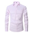 thumbnail image 2 of LODIENY Men's Wrinkle Free Long Sleeve Dress Shirt with Pockets Business Casual Modern Slim Fit Button Down Shirts for Wedding and Work Office Pink M, 2 of 3