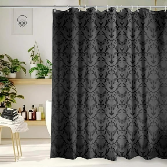 Halloween Goth Skeleton Shower Curtain 72x72 Inch Gothic Skull Shower Curtains for Bathroom with Hooks Halloween Bathroom Home Bath Decor Waterproof Fabric