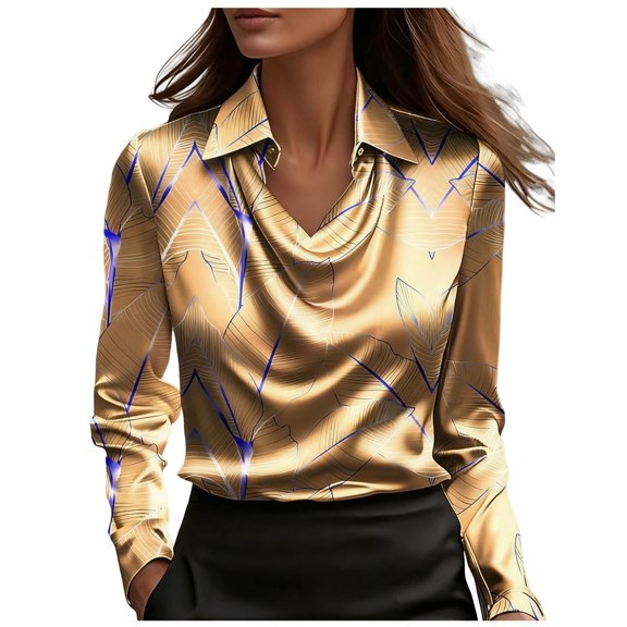 Levmjia Womens Casual Shirt Elegant Loose Pullover Long Sleeve Blouse Comfort Stretch Fit V Neck Solid Color Top For Work Office Business Casual Everyday Wear