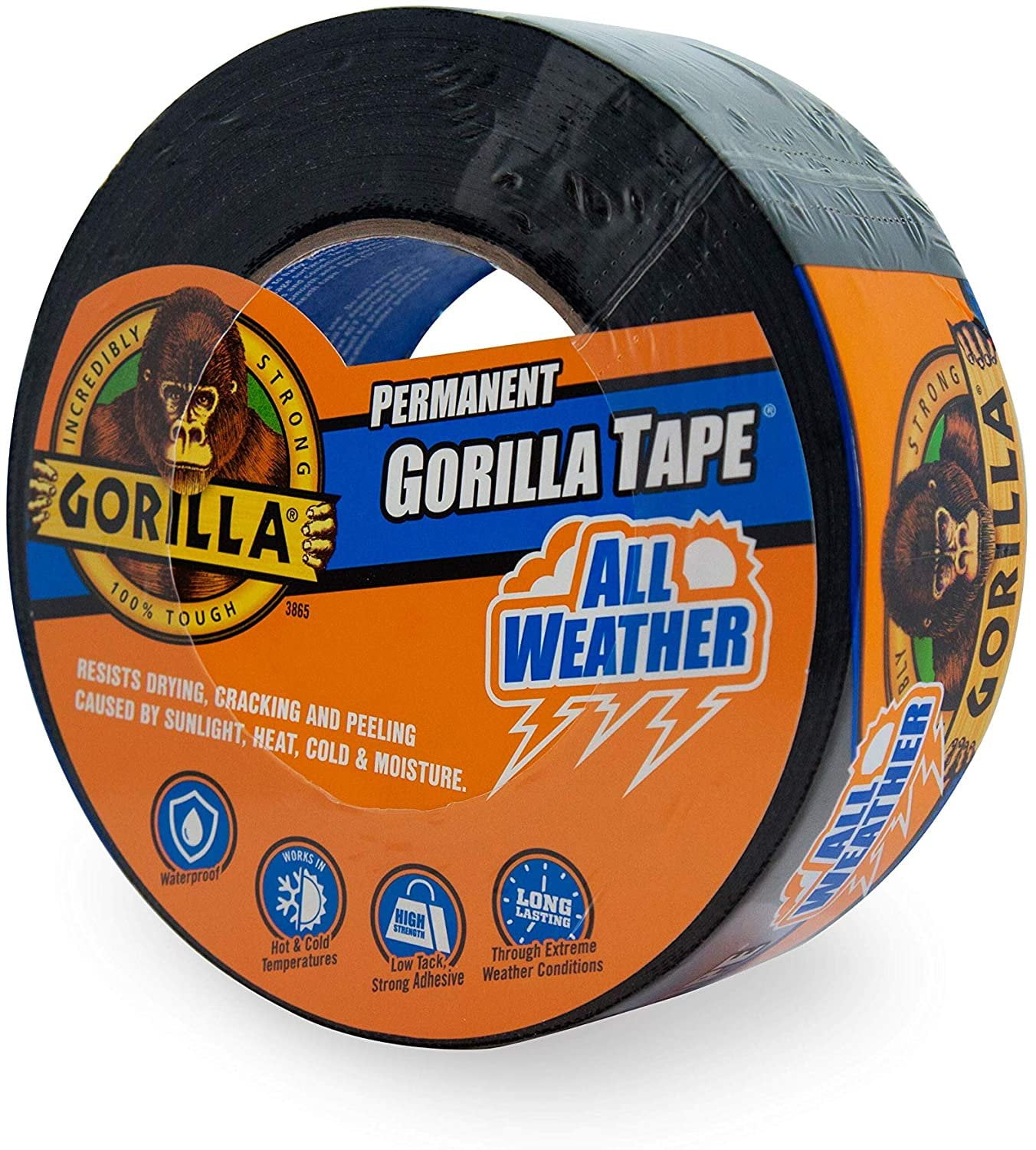 Black Gorilla Duct Tape Roll Tough Wide Waterproof Adhesive Cloth Scotch Crafts 