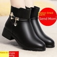 thumbnail image 3 of Zapatos de madre, zapatos de algodón, zapatos de tacón grueso para mujer, zapatos de cuero de algodón, botines de tacón medio con suela suave y planos, zapatos antideslizantes para mujeres, 3 of 5