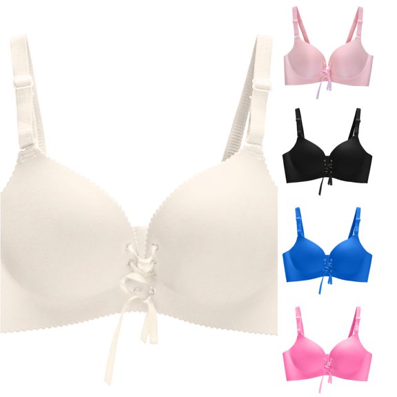 PMVFHDE Women's Comfortable Breathable Smooth Lace Pullover Bra with Converged Cups and Adjustable Straps for Daily Wear Beige - 95
